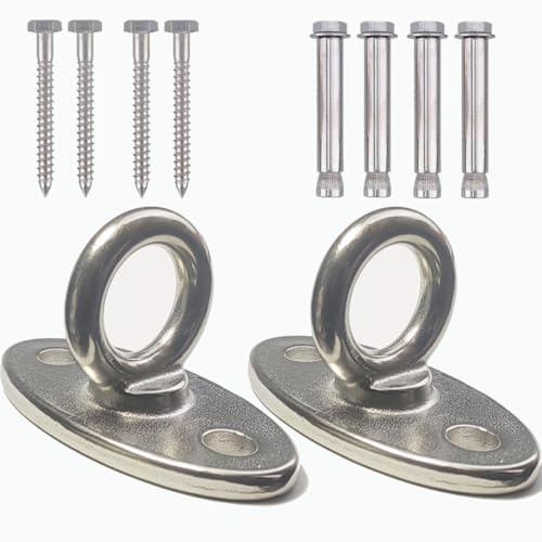 Tread star Hängematten Befestigung,Hängesitz Befestigung,Hängesessel Aufhängung,Haken für hängesessel, Schaukel, Yogatuch, Boxsack,SUS-304 Feste Halterung，Ideal für Hängesessel, Hängematte 2-teilig