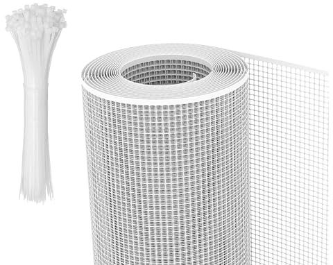 Rete Protettiva in Plastica mm 10X10 - Altezza 1 Mt - Adatta a Balconi - Cancelli-Recinzioni. Protezione per Bambini e Animali Domestici (BIANCO, 1 X 10 MT)
