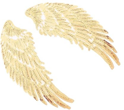 TOKIDNY 2paare Engel Flügel Pailletten Aufnäher Set Selbstklebende Applikationen Für Kleidung Taschen Und Mehr Glitzernde Engelsflügel Für Kreative Bastelprojekte