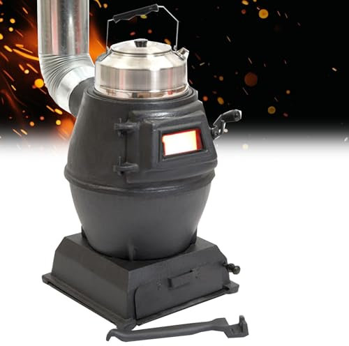 Poêle à Bois, Réchauds de Camping Fonte, Poele a Bois Mini, Chauffage et Cuisson, Poêle à Bois Extérieur, Poele Camping pour Tente, intérieur, Villa, abri, Chauffage et Cuisine