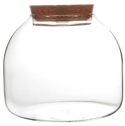 Glass Terrarium for Plants, 1600ml Plant Terrarium with Cork Lid, Large Opening Terrarium Jar for Mini Succulents Landscape Building, Floral Displays, Craft Collections and Etc. Terrarium Jar Glass Te