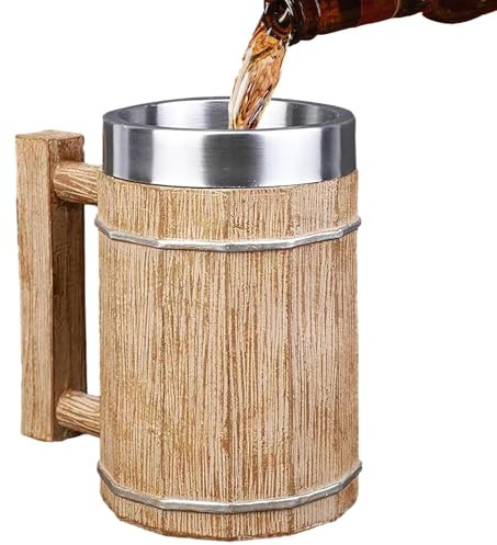 Furtryvl a secchiello antica, da caffè vintage con manico, 600 ml, contenitore per succo a doppia parete per casa, ristoranti