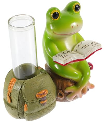 Kisangel Dekorative Glasvase Mit Froschfigur Hydroponischer Pflanztopf Aus Klarglas Stabiler Einzel-blumenhalter Für Tischdeko Fensterbank Und Büro Vielseitige Transparente Blumenvase