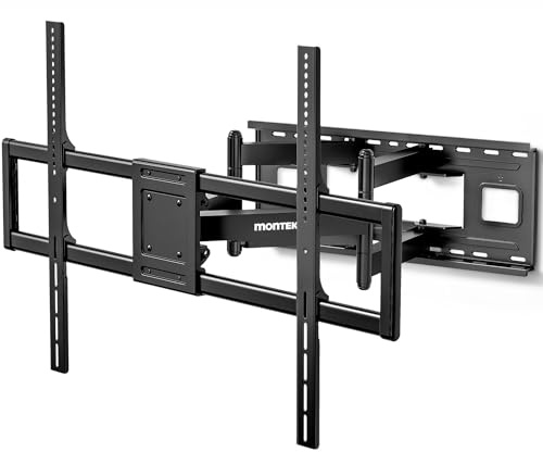 monTEK XXL TV Wandhalterung Schwenkbar für 60-120 Zoll Fernseher bis 120kg | 700mm Ausziehbar, Neigbar, TV Halterung Stabile mit Doppelarm, Vormontiert Wandhalterung Fernseher, Max. VESA 900x600mm