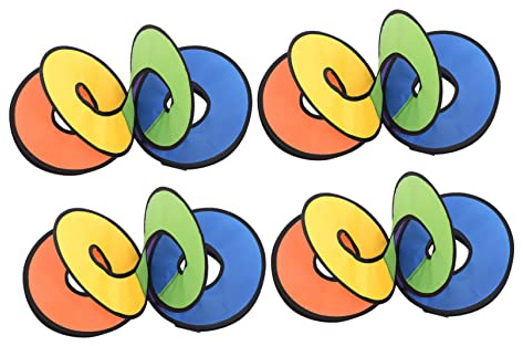 KONTONTY 4 Stück Bunte Windstreifen aus Stoff für Draußen Winddrehende Gartendeko mit Formbeständigkeit für Garten und Geburtstagsparty