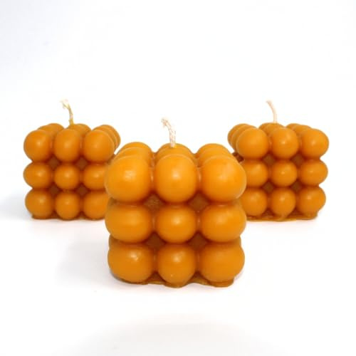 BALIVA® Bienenwachskerzen Bubble-Set, 3 Stück, Handgemacht, Natürlich, Umweltfreundlich, Giftfrei & mit sanftem, natürlichem Duft – Ideal als Geschenk & Dekoration