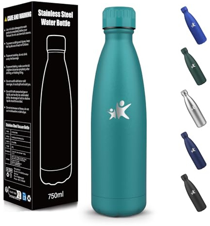 Gourde, 750 ml Sans BPA, Bouteille Isotherme, 304 Acier Inoxydable, thermos isotherme, Isolation Sous Vide à Double Paroi, Gourde Acier Inoxydable pour Cuisine, Salle de Sport, bureau - Vert mousse