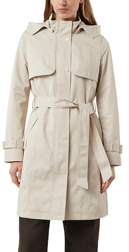 Comma Baumwoll-Trenchcoat mit abnehmbarer Kapuze und Bindegürtel