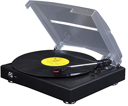 ZJFHEYUO Platine Vinyle Bluetooth avec Haut-parleurs stéréo, entraînement par Courroie 3 Vitesses, phonographe, Sortie Audio Jack 3,5 mm