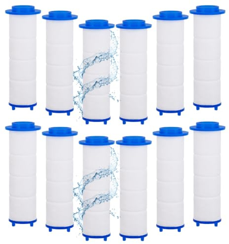 AHANDMAKER 12 filtri per soffione doccia da 7,1 cm in cotone PP a cartuccia di ricambio turbo ventilatore portatile soffione doccia filtro per elica staccabile idrodoccia set acqua dura ammorbidisce