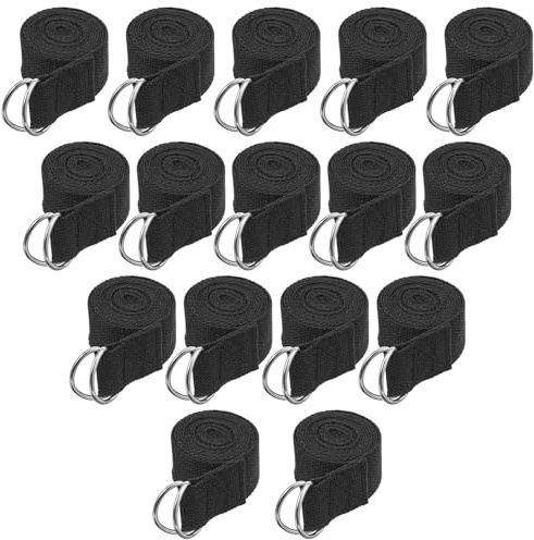16 Pcs Yoga Strap for Stretching Bulk 6ft Exercise Stretch Band with Metal D Ring Adjustable Pilates Non Elastic Yoga Stretch Belt for Women Men Physical Fitness Gym Workout Dance