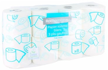 ROCHAMBEAU Toilettenpapier – 56 Rollen – 3-lagig, ultraweich & saugstark