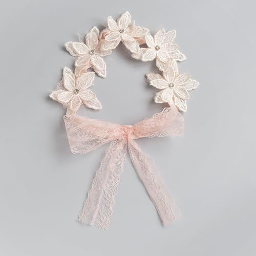 2 stycken blompannband för baby, elastiska hårband rosetter pannband blomhårband med strass elastisk hårdekoration för nyfödda flickor spädbarn småbarn, rosa