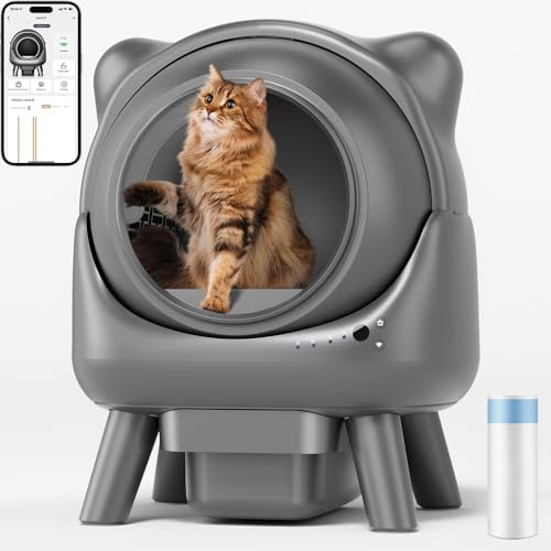 Cura X1 Lettiera Gatto Autopulente, 80+8L Lettiera Autopulente per Gatti, Sensori di Sicurezza, Eliminazione Odori, Controllo App, Grande Capacità, Lettier Automatica per Più Gatti