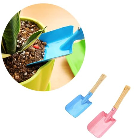 TOGEVAL Lot de 2 Pelles de Jardin en Fer pour Jardinage Domestique, Outils de Jardin Compact pour Plantation et Rempotage, Couleur Aléatoire, Petite Pelle Multifonction pour Balcon