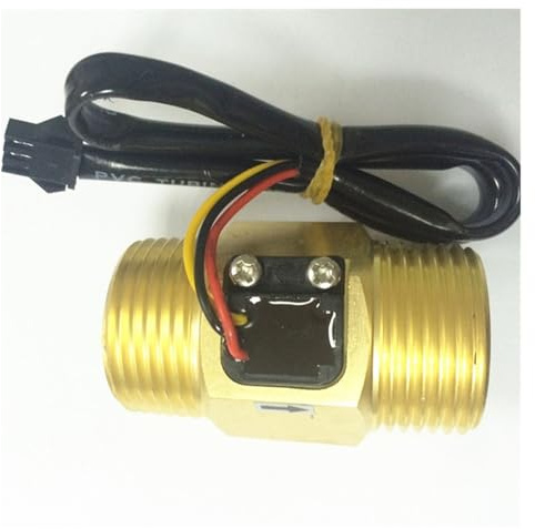 Flowmeter Waterproof NPT 1 Tapered Pipe Or BSP1 Thread Brass Hall Effect Turbine Flow Sensor Meter Versatile Unit Options(Brass)