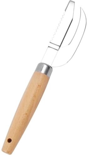 BESPORTBLE Écailleur à Poisson en Acier Inoxydable à Double Rangée, Outil de Pêche Multi-Usage Dents de Scie, Léger et Réutilisable pour Décapage Rapide des Écailles, la Cuisine et Fruits