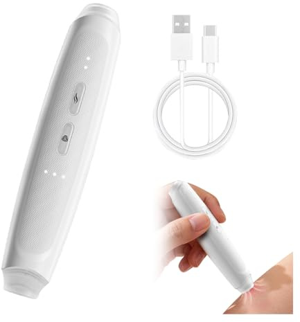 Mückenstich Hitzestift mit 3-in-1 Technologie: Vakuum + Hitzepuls + Blaulicht – Physikalischer Insektenstichheiler gegen Juckreiz – USB-C Wiederaufladbar – Camping Zubehör für Zuhause & Unterwegs