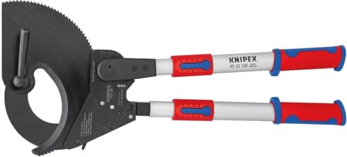 KNIPEX Kabelschneider (Ratschenprinzip), 95 32 100 | Mit Teleskopschenkeln mit Mehrkomponenten-Hüllen 680 mm