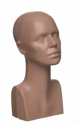 15 Tall Female Mannequin Head Durable Plastic Flesh Color (50014)