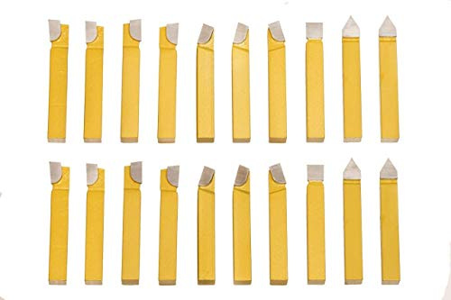 20pc 1/2 Carbide Tip Tipped Cutter Tool Bit Cutting Set for Metal Lathe Tooling