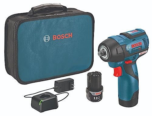Bosch PS82-02 12V Max EC Brushless 3/8 - Kit avvitatore a impulsi, compatto, leggero, 2,8 m, coppia massima, due impostazioni di velocità, anello luminoso a LED, include batterie, caricabatterie,
