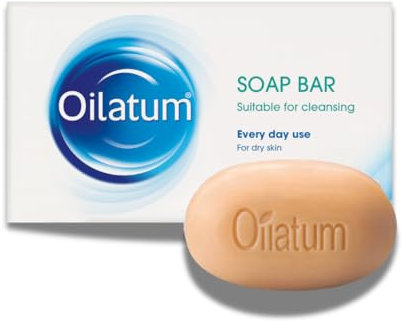 Oilatum Soap Bar for Dry and Sensitive Skin, Moisturizing and Gentle Cleanser for Itchy, Irritated Skin, Dermatologist Recommended, Daily Use Hydrating Soap for Eczema and Psoriasis Relief, 1 x 100g