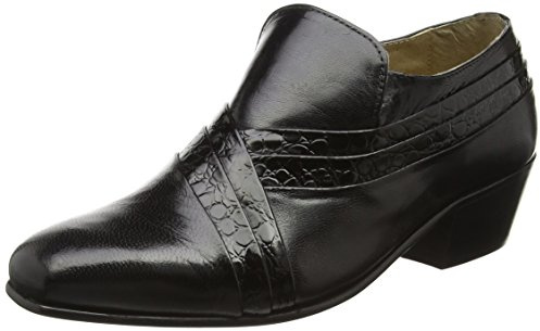 Montecatini Pablo Hombre Tacón Cubano Reptiles Zapatos de Cuero Negro - Negro, 8 UK