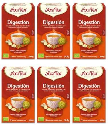 Yogi Tea Digestión - Paquete de 6 x 17 Sobres - Total: 102 Sobres