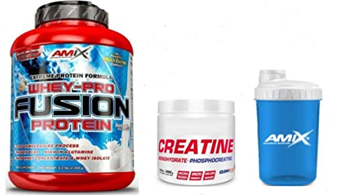 Amix Whey Pure Fusion 2,3 kg Vainilla + Creatine 200 gramos + Mezclador
