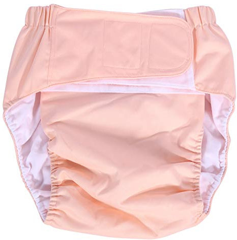 DEWIN Pañales para Adultos,Ajustable Braga Pañal Adulto Pañales de Tela Reutilizables para Adultos Protector Pañal Adulto Reutilizable,Doble Protección Incontinencia(Rosa)