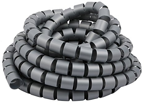 Aexit 25mm x 5m flexibler Spiralschlauch-Kabelwickel-Computer verwalten Kabel grau (5e26eae9300436350601bfa64162c5df)