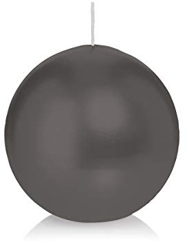 Wiedemann Kerzen Kugelkerzen Grau Ø 100 mm, 6 Stück, rußarm, tropffrei, hochwertiger Docht