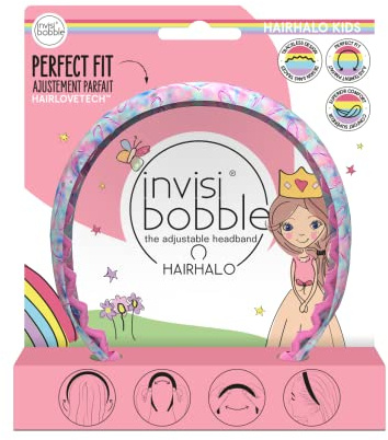 Invisibobble Kids Hairhalo Haarreif Rosa I 1x verstellbarer bunter Haarreifen Mädchen, weich, haarschonend und bequem I das Original designed im Herzen Münchens