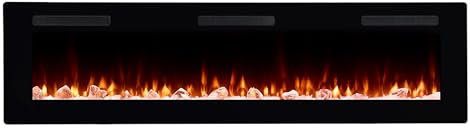 Dimplex Cheminée électrique Sierra 72 / 183 cm – Cheminée décorative avec Chauffage et Faux feu – Effet de Flamme LED réaliste – À Poser, encastrer ou Suspendre – Commande Via Application – 182,9 cm