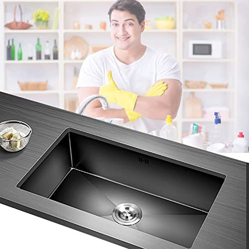 SRHWBF Fregadero de Montaje Fregaderos de Cocina de un Solo Tazón de Acero Inoxidable Fregadero de Cocina Fregadero de Cocina con Protector de Fregadero Estación (A 5)