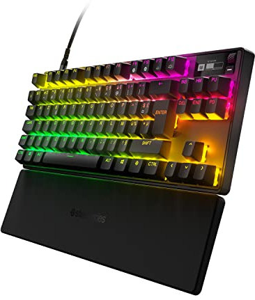 SteelSeries Clavier HyperMagnetic gaming Apex Pro TKL - Clavier le plus rapide - Actionnement ajustable - Format sans pavé numérique adapté à l’esport - RVB - USB-C - Édition 2023 - Français AZERTY