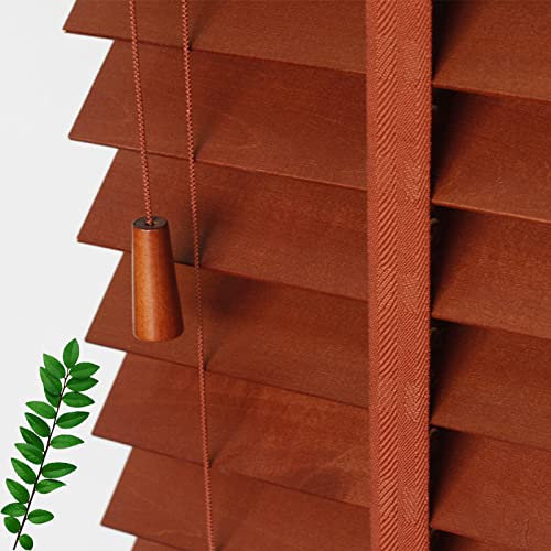 Jolan Innenjalousien Aus Holz,Horizontal Jalousie Mit 50mm Lamellen,Fensterläden Jalousette,Wärmeschutz- Sonnenschutz Jalousetten Aus Massivholz,Sichtschutzvorhänge,Mit Bändern,W×H-50x60cm/20x23.5in