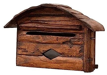 Exquisit Briefkasten Briefkasten aus massivem Holz, Wandmontage, Briefkasten, 36 x 24 x 15 cm, Briefkasten, Vorschlagskasten, für Zuhause und draußen, Gewicht: 1,8 kg sicherer