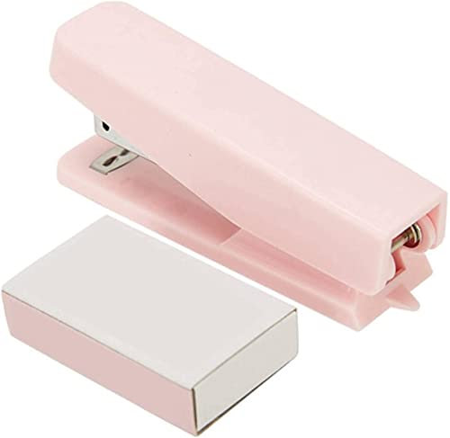 Heftgerät Pure Color Portable Hefter Set mit1000 stück Schreibwaren Büro Binding Werkzeug Schule Binder Lehrer Geschenk Bürohefter (Color : Pink)