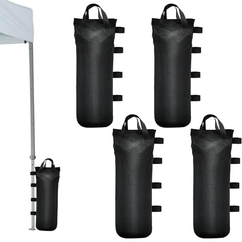 Poids Pavillon Sacs De Sable, Lot de 4 Poids Tonnelle Industrielle Oxford 800D, Poids pour Tonnelle d'auvent, Poids de Lestage, Sac de Lestage pour Tente Pop-up, Auvent ou Parasol (21x51 cm)