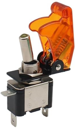 KLVN Interruttore a levetta a LED illuminato per camion per barche per auto con protezione per velivoli di sicurezza Rosso Blu Verde Giallo Bianco 12V20A(Transparent Yellow)