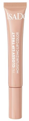 IsaDora Glossy Lip Treat Lipgloss - Pflegender Lip Gloss für volle Lippen - Stimuliert Kollagenbildung - Einzigartiger Glanz ohne zu kleben - Vegan mit Shea-Butter - Cream Rose