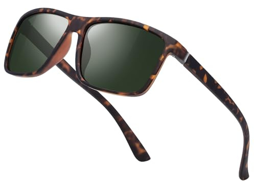 suoso Polarisiert Sonnenbrille Herren Damen Unisex Schwarz Retro Ultraleicht Rahmen UV400 Shutz Sonnenbrillen Polarisierte Klassische Brille für Fahren Geschäftsreise Reise G15/Leopardenmuster