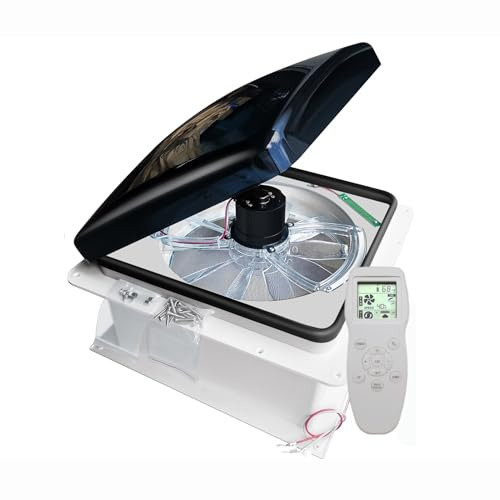XRRJFYH Ventilator Dachluke Wohnmobil mit Regensensor, Dachluke Wohnmobil 40x40, Wohnmobilventilatoren mit Fernbedienung, Dachlüfter 12V