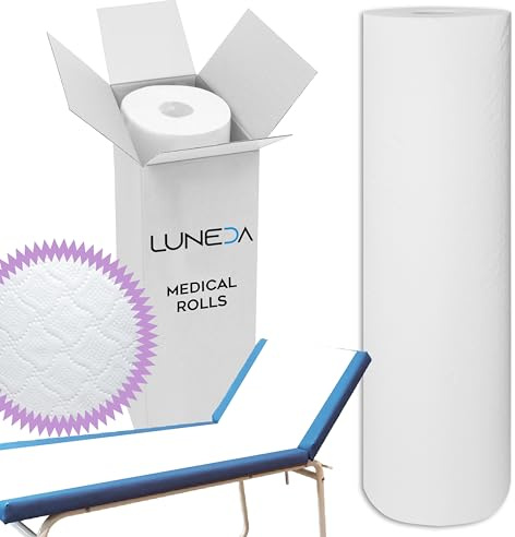 LUNEDA 1 Lakan för barnsäng, kosmetolog, läkare, massage, fysioterapi, tillverkad i Italien, professionell, engångsbruk, cellulosapapper, h 60 cm (1 st)