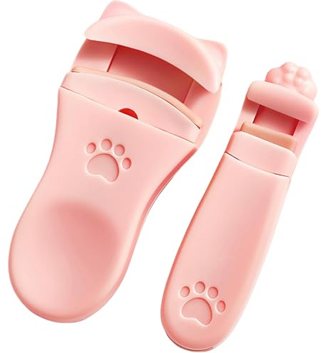 Wimpernzange Weitwinkel und Teilwimpernzange Combo Set, 2 Stück Professionelle Lash Lift Wimperncurling für Frauen Mädchen, mit 1 Silikon Ersatzpads, Rosa