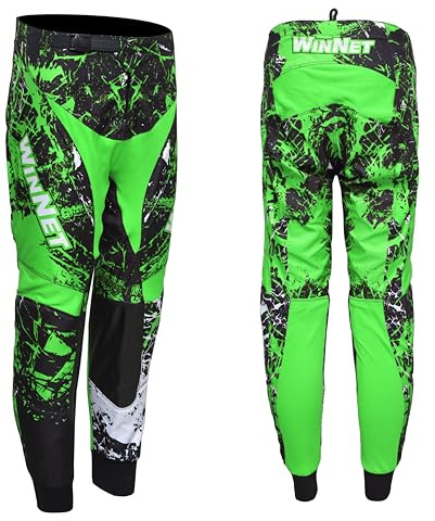 WinNet Pantaloni Bimbo Bambino Moto Cross Fuori Strada Enduro 4 6 8 10 12 Anni Mini Quad Motocross Calzoni Fuoristrada MX