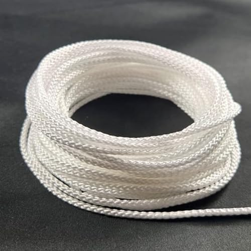 Byour3 - Filo per Tende - Corda Bianca per Binari Corda per Tende da Interni Cordoncino per Bastoni Tenda Binario Estensibile Cordino di Ricambio Super-Resistente Lavabile (Corda Bianca, 50 Mt)
