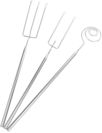 EXHUMKY 3pezzi Forchette Acciaio Inossidabilper Fonduta e Cioccolato Utensili Compatti Per Cucina Facili Da Riporre Per Preparazioni e Servizi Variegati